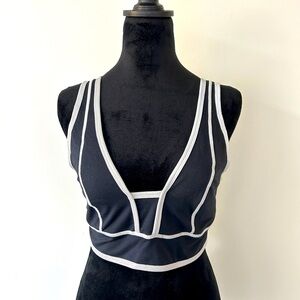 Free People Black Sports Bra with Silver Trim. Size Medium. Great condition!